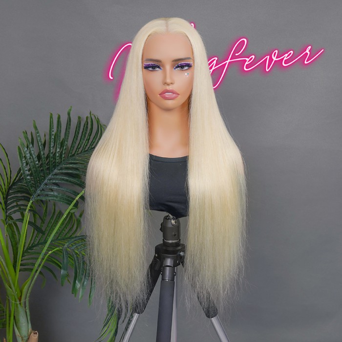 Wigfever Blonde Wear Go Glueless Silky Straight Human Hair Hd Lace Closure Wigs Wigfever