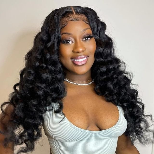 Loose Deep Wave Wet Wavy Wigs 4*4 Lace Closure Wig For Black Women