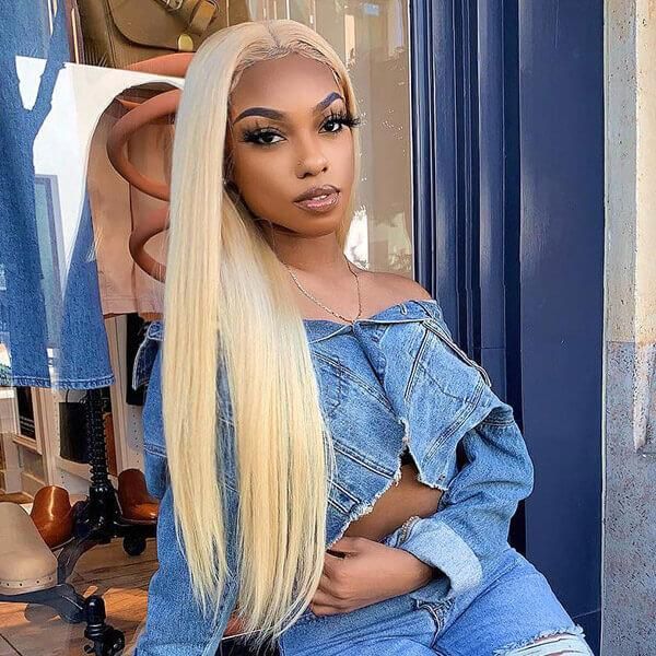 Wigfever Blonde Wigs 4*4 Lace Closure Wigs #613 Straight Human Hair