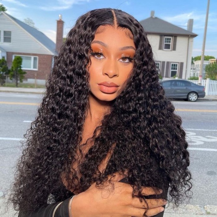 Water Wave Lace Closure Human Hair Wig 8-26Inch Pre Plucked Wig