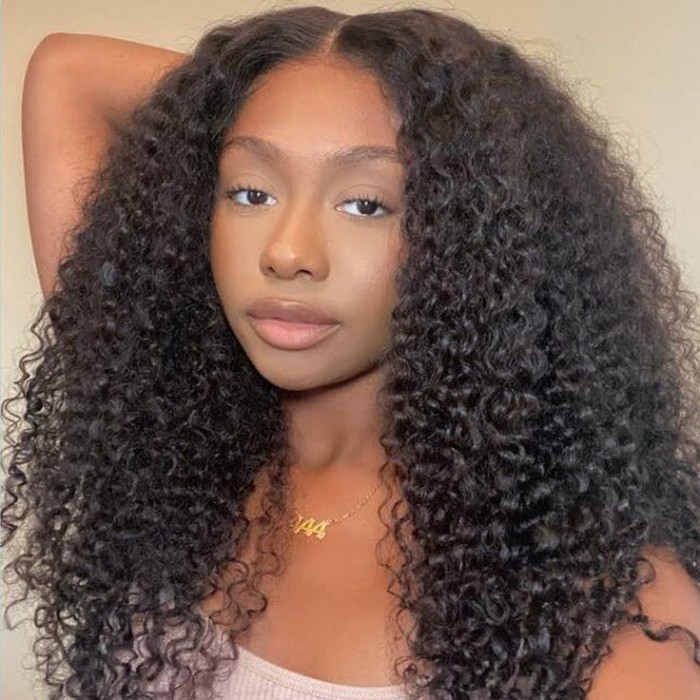 Kinky Curly Ready To Wear Wig Pre Cut Lace Closure Wig