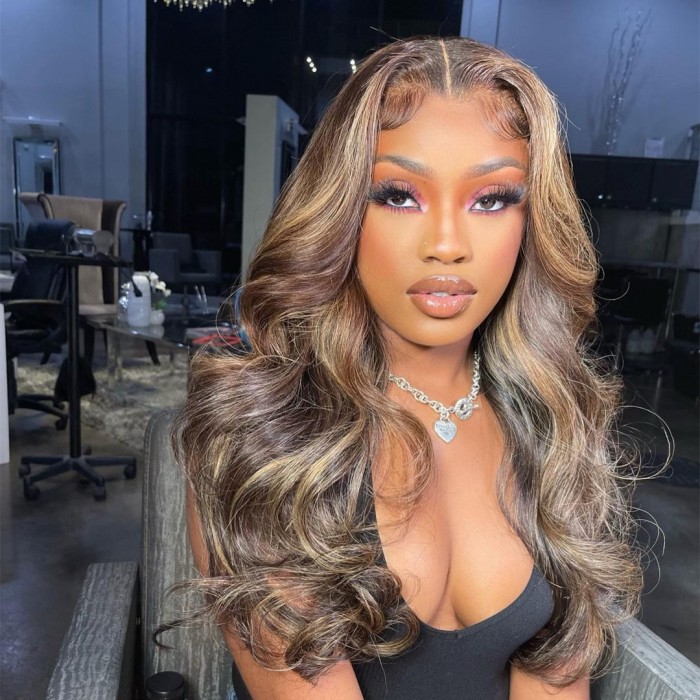 Wigfever Highlight 13*4 Body Wave Lace Front Human Hair Wigs