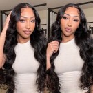 Wigfever Natural Body Wave Pre-Cut 13x4 Lace Frontal Bleached Knots Natural Hairline Wear Go Glueless Wig With Invisi Draw-Strings