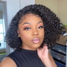 Wigfever Kinky Curly 13x4 Lace Frontal Shortcut Human Hair Bob Wigs