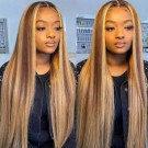 Wigfever Highlight Silky Straight Wear Go Pre-Plucked And Pre Cut Glueless 7*4 Lace Closure Wig