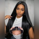 Wigfever Silky Straight 13x6 HD Parting Max Ear-to-Ear Wear Go Glueless Pre-Cut Lace Frontal Wig with Bleached Knots & Invisi Drawstring