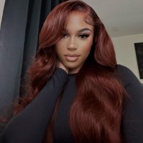Wigfever Reddish Brown Straight Pre-Plucked Glueless Lace Closure Wig