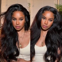 22 Inch Wigfever Mongolian Kinky Straight 13*4 Lace Front Human Hair Wigs | Super Sale