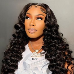 Wigfever Wand Curl Pre Bleached Knots Wear Go Pre Plucked Glueless 180% Density Pre Cut HD Lace Closure Wig