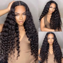 Wigfever Deep Wave Skin Melt HD Glueless 180% Density Lace Closure Wig