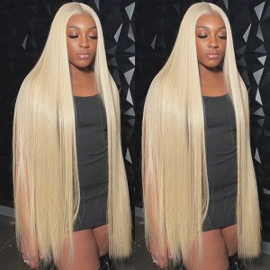 Wigfever Ash Honey Blonde Silky Straight Layered Cut 180% Density Pre-Plucked And Pre Cut 7*4 Lace Closure Wig