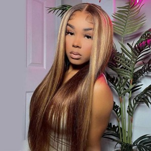 Wigfever Highlight Wear Go Glueless Silky Straight Human Hair Lace Closure Wigs