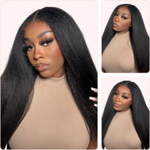 Wigfever Wear Go Wig Kinky Straight 180% Density HD 13*4 Lace Front Wig