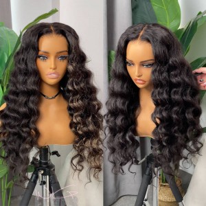 Wigfever Yaki Straight Silky Press Customized Style Wear Go Pre Bleached Invisible Knots Glueless 7*4 Pre Plucked HD Lace Closure Wig