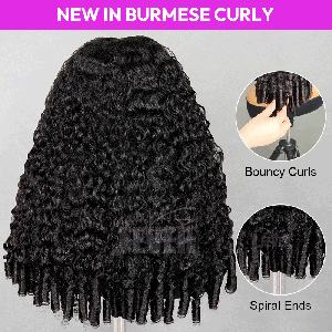 Wigfever M-Cap 9x6 Burmese Curly Wave Wear Go Glueless Wig Pre-Cut Lace Human Hair Wig Beginner Friendly