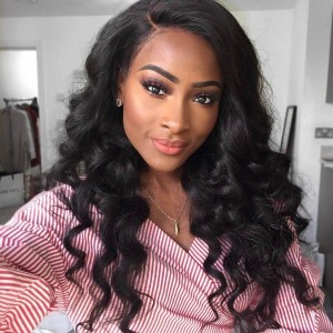 Upgrade Pre Bleached Wigfever Mongolian Loose Deep Wave 13*4 Lace Front Human Hair Wigs  