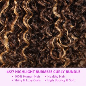 Wigfever New In Highlight Burmese Curly Crochet Human Hair Boho Bulk Braiding Miracle Knots Easy Install