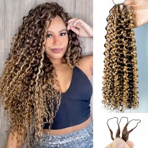Wigfever New In Highlight Kinky Curly Human Hair for Boho Braids Miracle Knots Crochet Hair Beginner Friendly Hair Extensions
