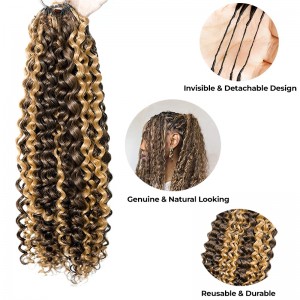 Wigfever New In Highlight Kinky Curly Human Hair for Boho Braids Miracle Knots Crochet Hair Beginner Friendly Hair Extensions