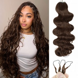 Wigfever New In #4 Chocolate Brown Body Wave Human Hair for Boho Braids Miracle Knots Crochet Hair Beginner Friendly