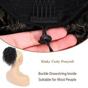 Wigfever Short Kinky Curly Drawstring Ponytail Hair Extension