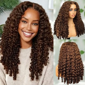 Wigfever M-Cap 9x6 Chocolate Brown Burmese Curly 9x6 Wear Go Glueless Lace Closure Wig With Elastic Drawstring