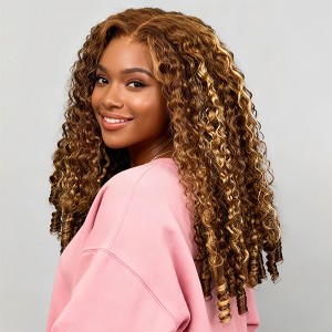 Wigfever M-Cap 9x6 Highlight Burmese Curly 9x6 Wear Go InvisiFit Strap Glueless 180%/250% Density Lace Closure Wig