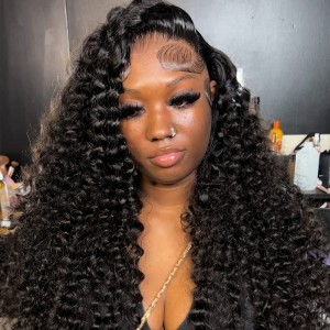Wigfever Loose Deep Wave Pre-Cut 13x4 Lace Frontal Natural Hairline HD Wear Go Glueless Wig