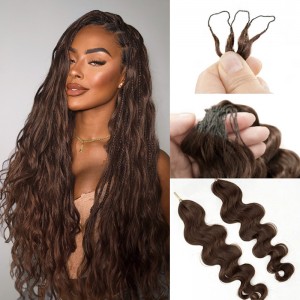 Wigfever New In #4 Chocolate Brown Body Wave Human Hair for Boho Braids Miracle Knots Crochet Hair Beginner Friendly