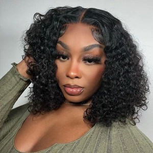 12 Inch | Wigfever Water Wave U Part Wig Virgin Human Hair 180% Density