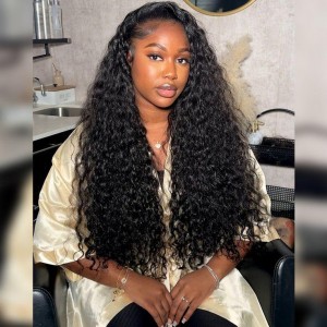16 Inch | Wigfever M-cap Water Wave 9x6 Wear Go Glueless Bleached Tiny Knots Pre-Cut Lace Closure Human Hair Wig