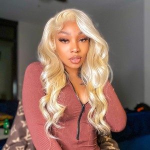 Wigfever Remy Transparent Lace Front Wig 100% Human Hair Wigs 613 Color 180% Density Body Wave Wigs