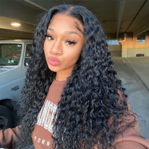 Wigfever Water Wave Pre Bleached Knots Wear Go Glueless 4*7 Pre-Plucked HD Lace Closure Human Hair Wig
