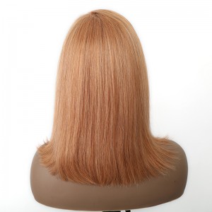 Wigfever Straight Bob Wig Ginger Bread Color Lace Front Human Hair Coloured Bob Wigs