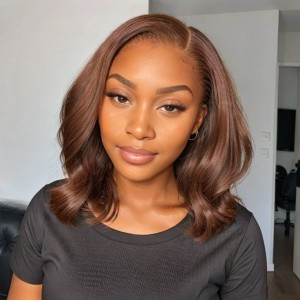Wigfever Chocolate Brown Straight 9x6 M-Cap Wear Go Glueless Bob Lace Closure Wig 100% Human Hair
