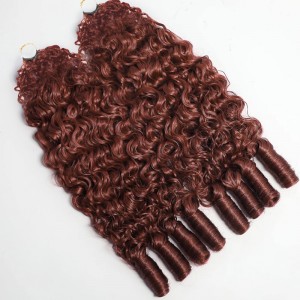 Wigfever New In Reddish Brown Burmese Curly Crochet Human Hair Miracle Knots Beginner Friendly Hair
