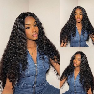 Wigfever M-cap Deep Wave 9x6 Wear Go Glueless Bleached Tiny Knots Pre-Cut Lace Closure Pre Plucked Human Hair Wig