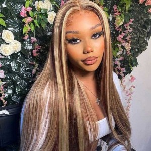 Wigfever M-cap Highlight Silky Straight 9x6 Wear Go Glueless Pre-Plucked And Pre-Cut Lace Closure Human Hair Wig