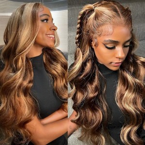 Wigfever M-cap Highlight Body Wave 9x6 Wear Go Glueless Pre-Plucked And Pre-Cut Lace Closure Human Hair Wig