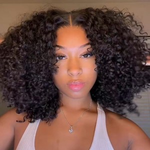 Wigfever M-cap Kinky Curly Wave 9x6 Short Bob Wear Go Glueless Bleached Tiny Knots Pre Plucked Pre-Cut HD Lace Closure Wig
