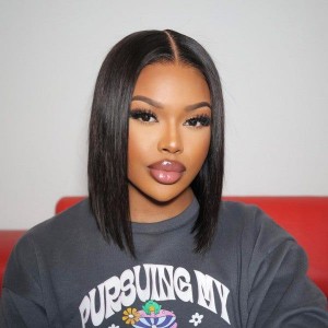 14 Inch | Wigfever M-cap Silky Straight 9x6 Short Bob Wear Go Glueless Lace Closure Wig