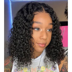 Wigfever M-cap Water Wave 9x6 Short Bob Wear Go Glueless Bleached Tiny Knots Pre Plucked Pre-Cut HD Lace Closure Wig
