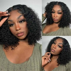 Wigfever M-cap Water Wave 9x6 Short Bob Wear Go Glueless Bleached Tiny Knots Pre Plucked Pre-Cut HD Lace Closure Wig