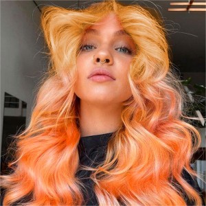 Wigfever Ombre Orange Silky Straight 13*4 Lace Front 100% Human Hair wigs