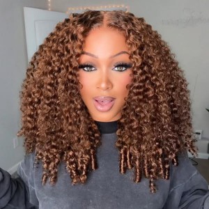 Wigfever Chocolate Brown Burmese Curly Wave 13x6 HD Ear-to-Ear Lace Frontal Wear Go Wig with Bleached Knots & Invisi Drawstring