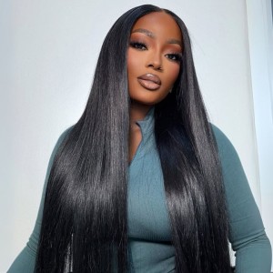 18 Inch | Wigfever Silky Straight Wear Go Glueless Pre-Cut 7*4 Lace Closure Pre Plucked Human Hair Wig