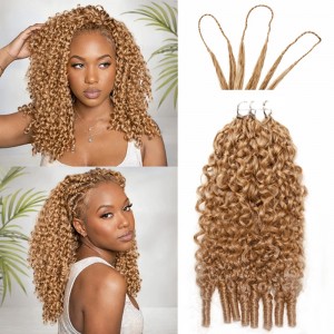 Wigfever New In #27 Honey Blonde Burmese Curly Crochet Human Hair Boho Bulk Braiding Miracle Knots Hair Beginner Friendly