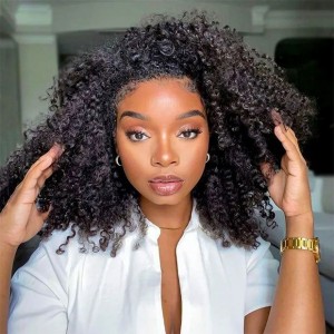 Wigfever Afro Curly 3 In 1 Half Wig Drawstring Invisi Hairline Beginner Friendly Wear Go Wig