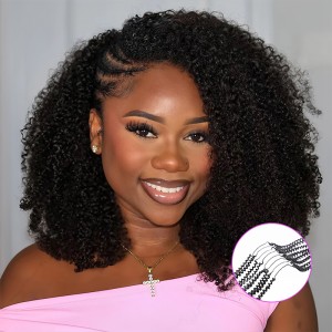Wigfever Afro Curly Crochet Hair Extension Boho Bulk Braiding Hair Soft Knotless 100% Human Hair