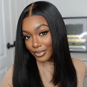 16 Inch | Wigfever Silky Straight Bleached Knots Wear Go Glueless Pre-Cut 7*5 HD Lace Closure Human Hair Wig